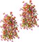 2-Pack Artificial Hanging Flowers – Realistic Silk Daisies in Purple and Red, UV-Resistant Outdoor Décor for Porches, Patios, Windows, and Yards, Perfect for Spring and Summer